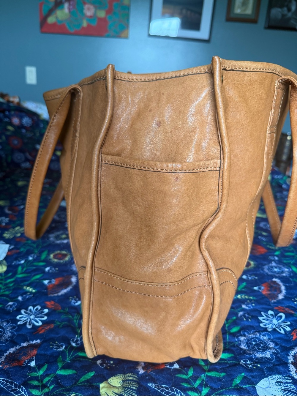 Frye Tan Leather Madison Tote with Double Handles - Picture 5 of 8